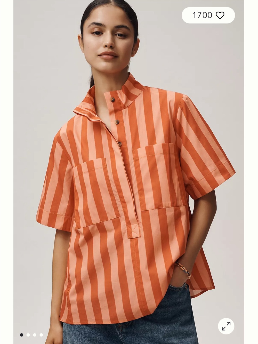 Anthropologie Jeannie Popover Swing Top by Maeve